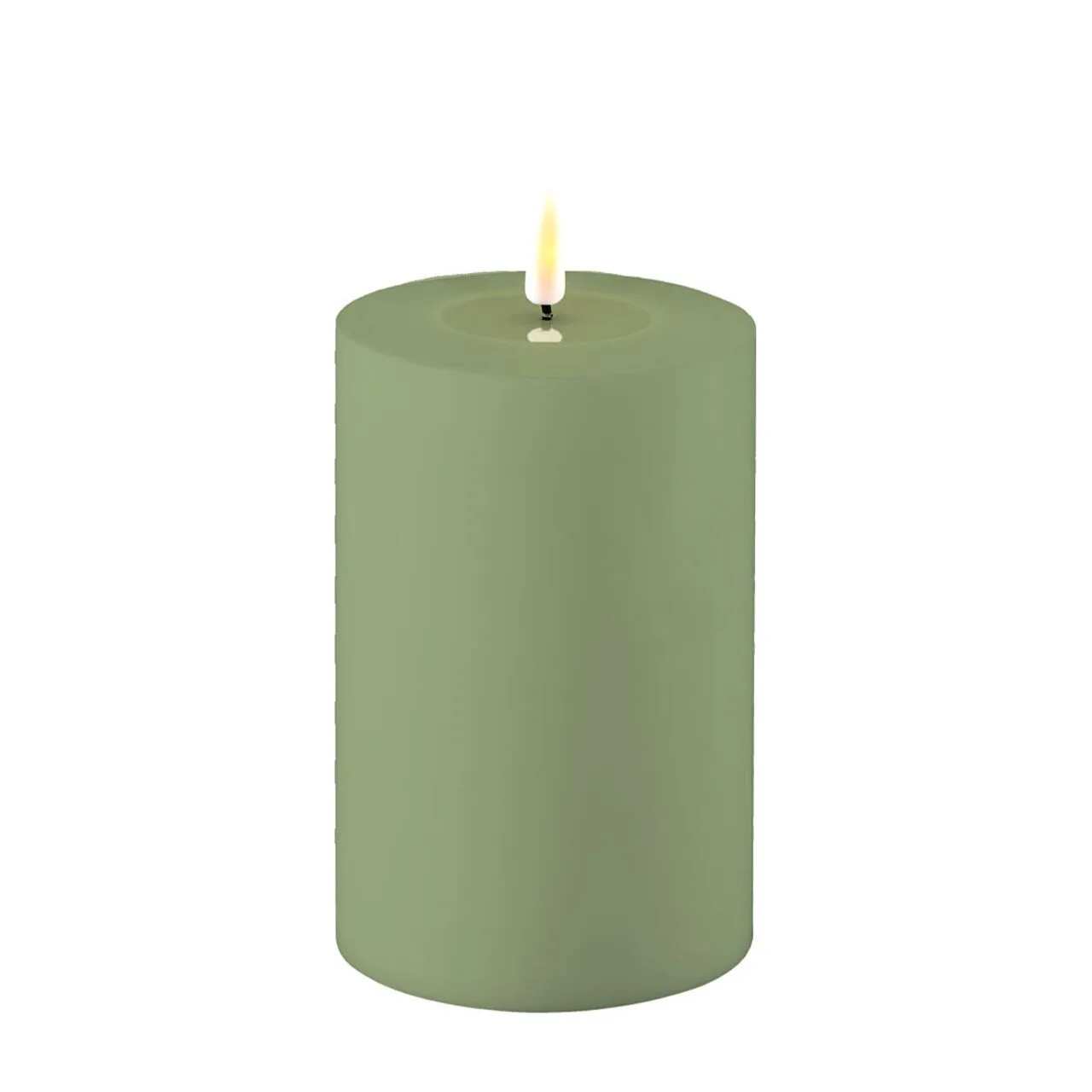 RF-UL-0056 Outdoor Stumpenkerze LED staubiges grün 10 x 15cm