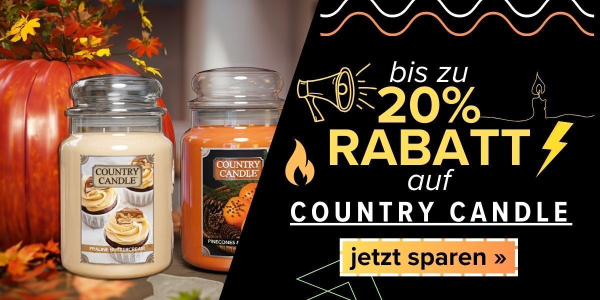 Black Week Country Candle Krug, Werbung