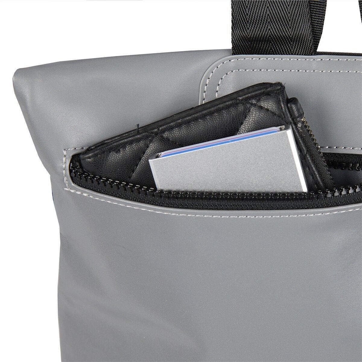 B107C32D212BF3EB35A2DE5C6883C0A1669CB8E0 Reflect - Los Angeles Rolltop Mini Rucksack silber