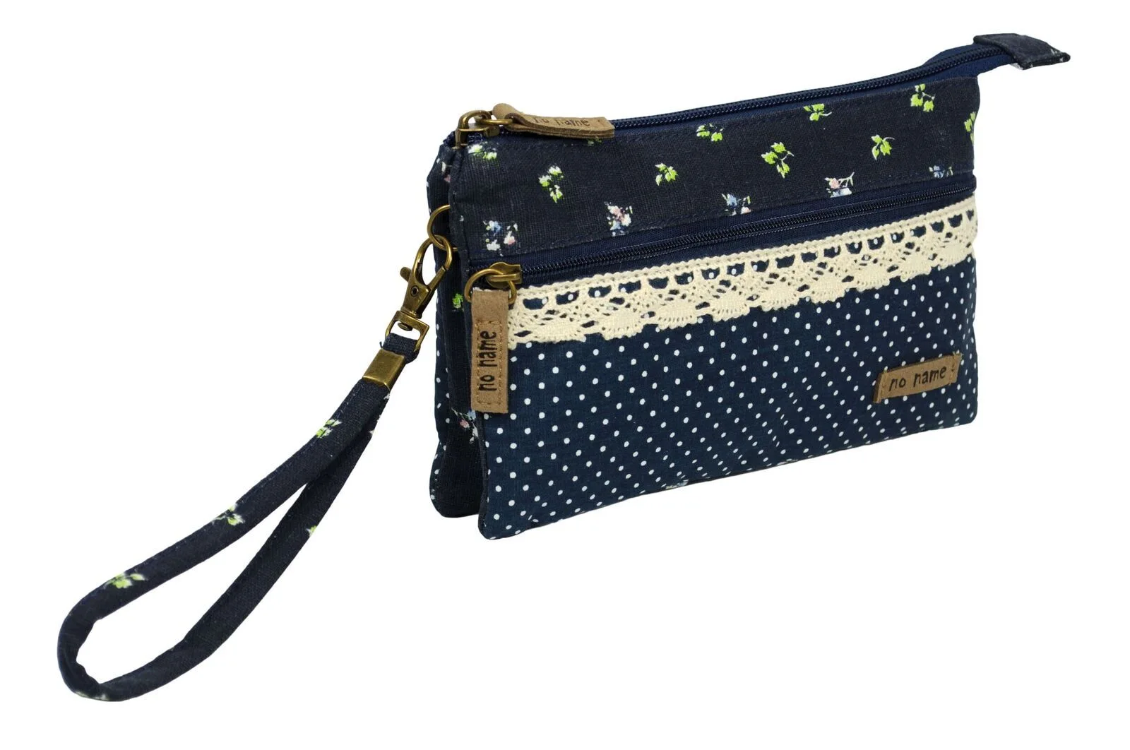 60610021-218 Patchwork Täschchen Blümchen navy 218