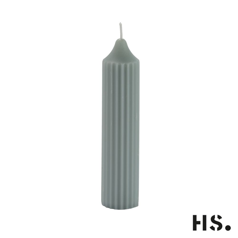Dinner Candle Stripe blaugrau