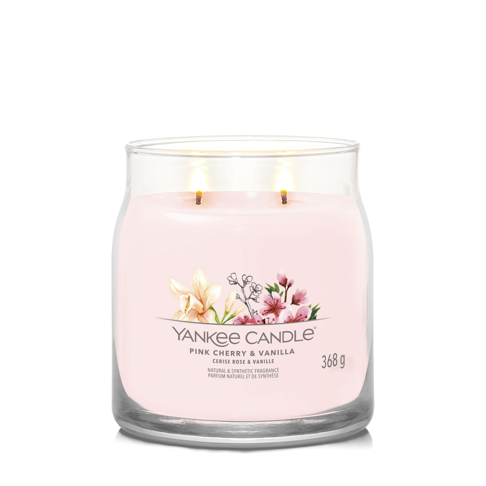 Pink Cherry & Vanilla Signature Medium Jar 368g 2-Docht