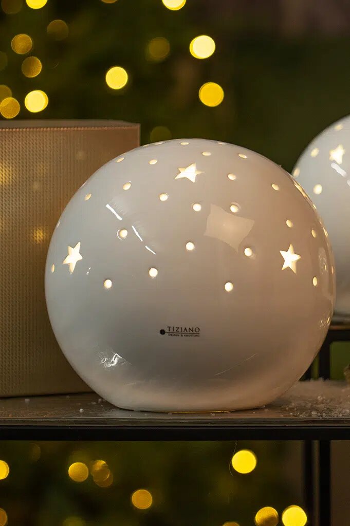 Lichtkugel Padova Stern 21cm LED cremeweiß