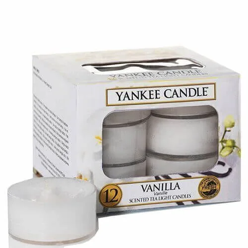 1507748E-Vanilla-Tea-Lights Yankee Candle Vanilla 12 Teelichte