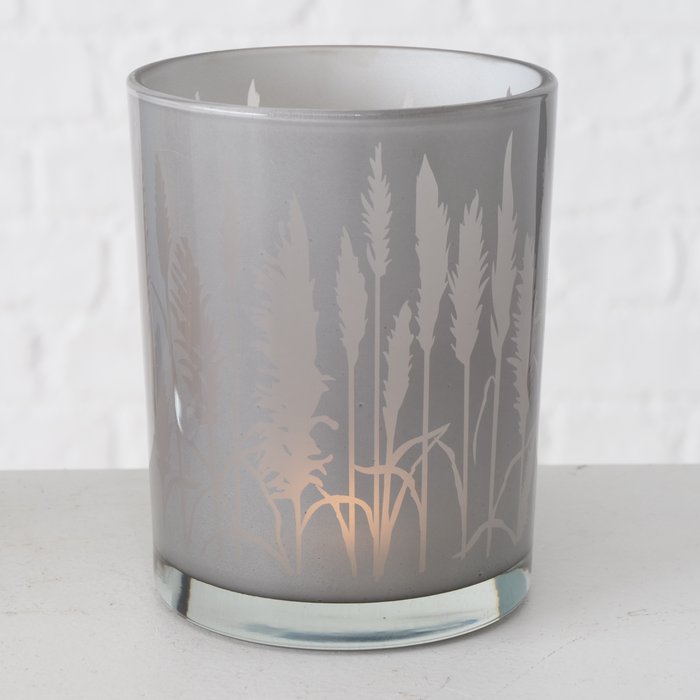 Windlicht Pampas grau 12cm