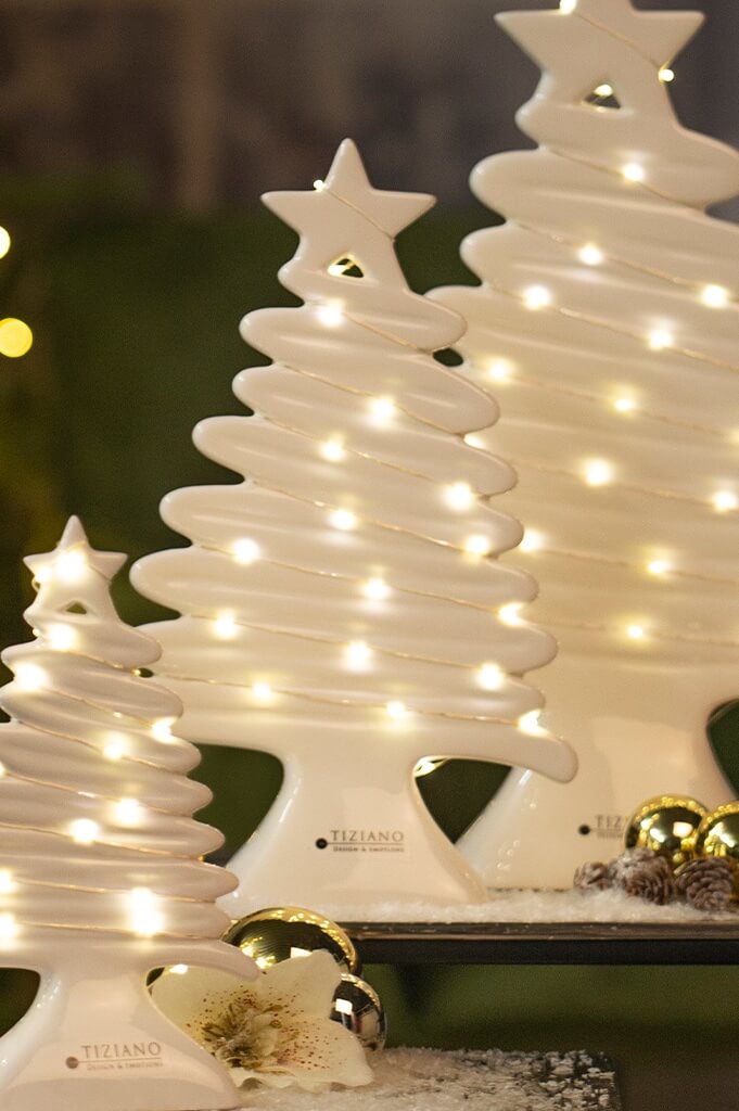 Weihnachtsbaum Natalino LED 24,5cm cremeweiß