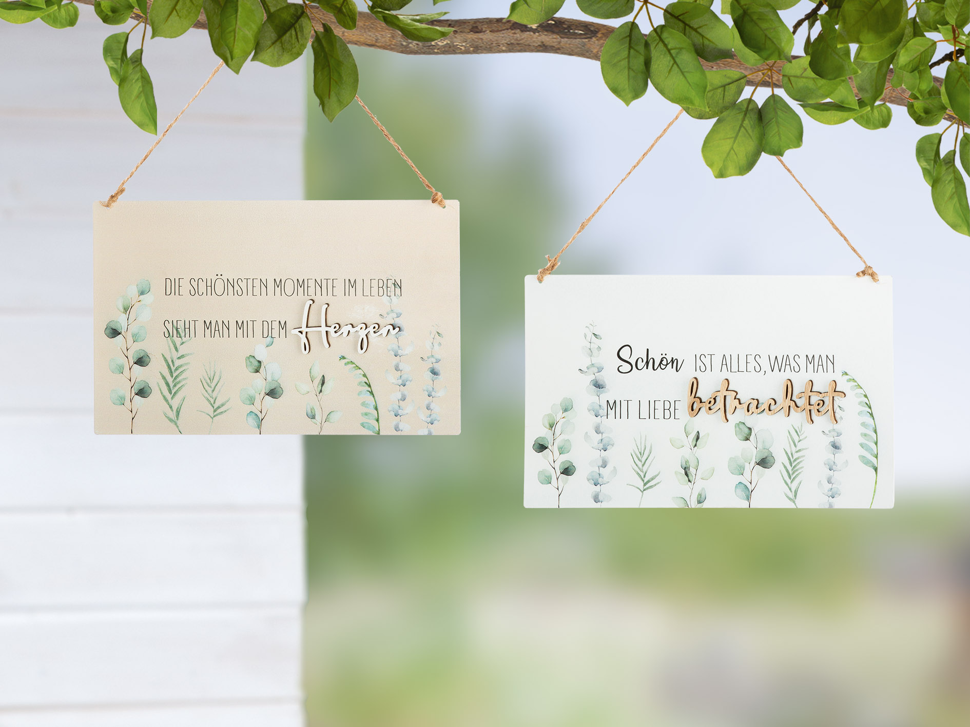 Deko Schild mit Spruch - Herzen Deko Schild mit Spruch - Herzen