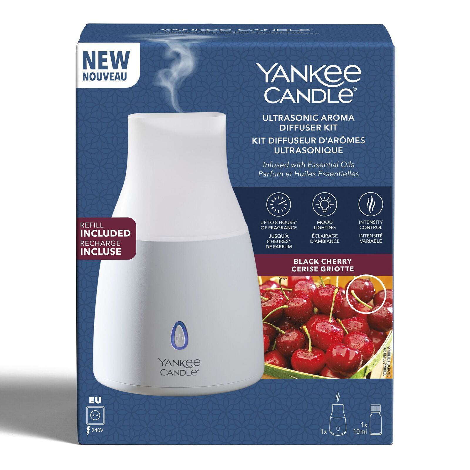 2021-11-8-Yankee-Candle-Ultrasonic-Diffuser-11946_13-Front-On-Kit Ultrasonic Aroma Diffuser Starter Kit - Black Cherry