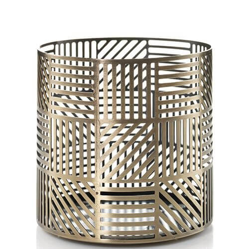 Yankee Candle Crosshatch Brass Jar Holder 411g & 623g