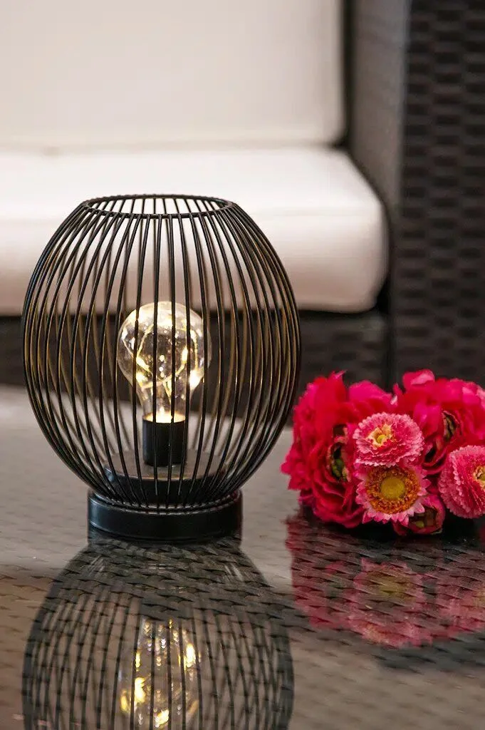 glitter-lampe-led-schwarz Lampe Glitter LED 23cm schwarz
