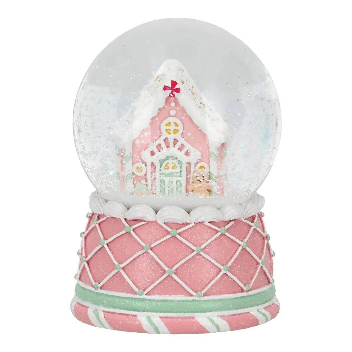 Schneekugel Gingerbread House rosa Geburtstagstorte, Sahne, Nachtisch, Essen, Süßigkeiten