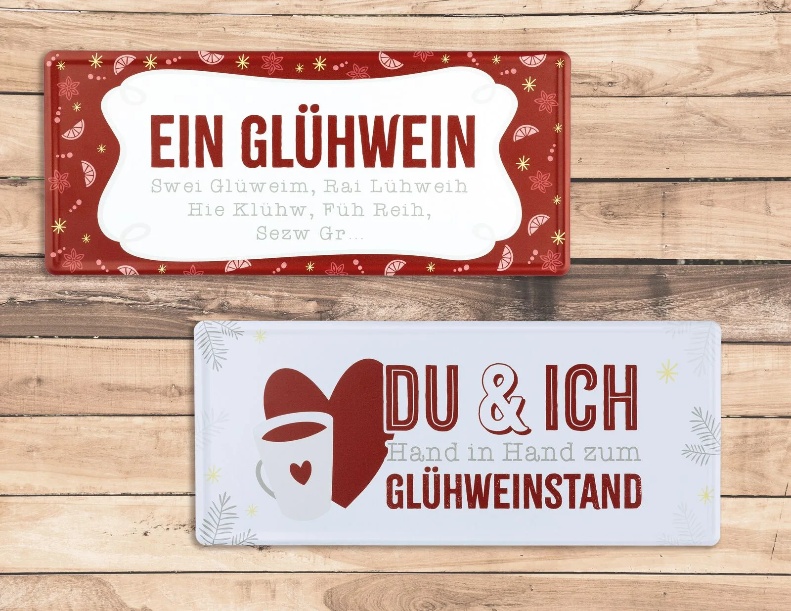 Schild Glühwein weiß Papier, Visitenkarte, Text