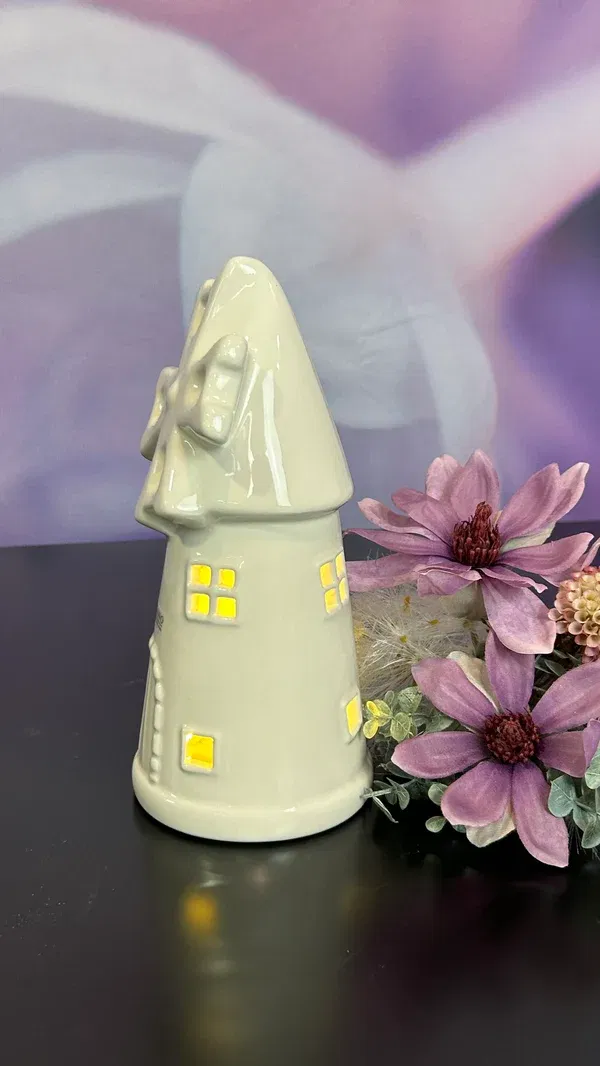Windmühle Resina 24cm LED cremeweiß