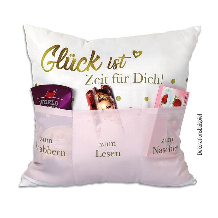 Sofahelden Glück ist Zeit für Dich! Kissen 3 Einstecktaschen