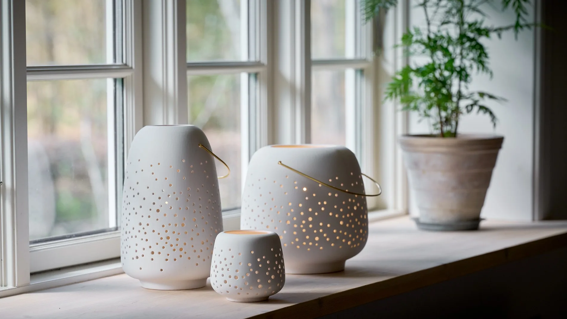 Uyuni Ceramic Lantern 10x9,5cm weiß