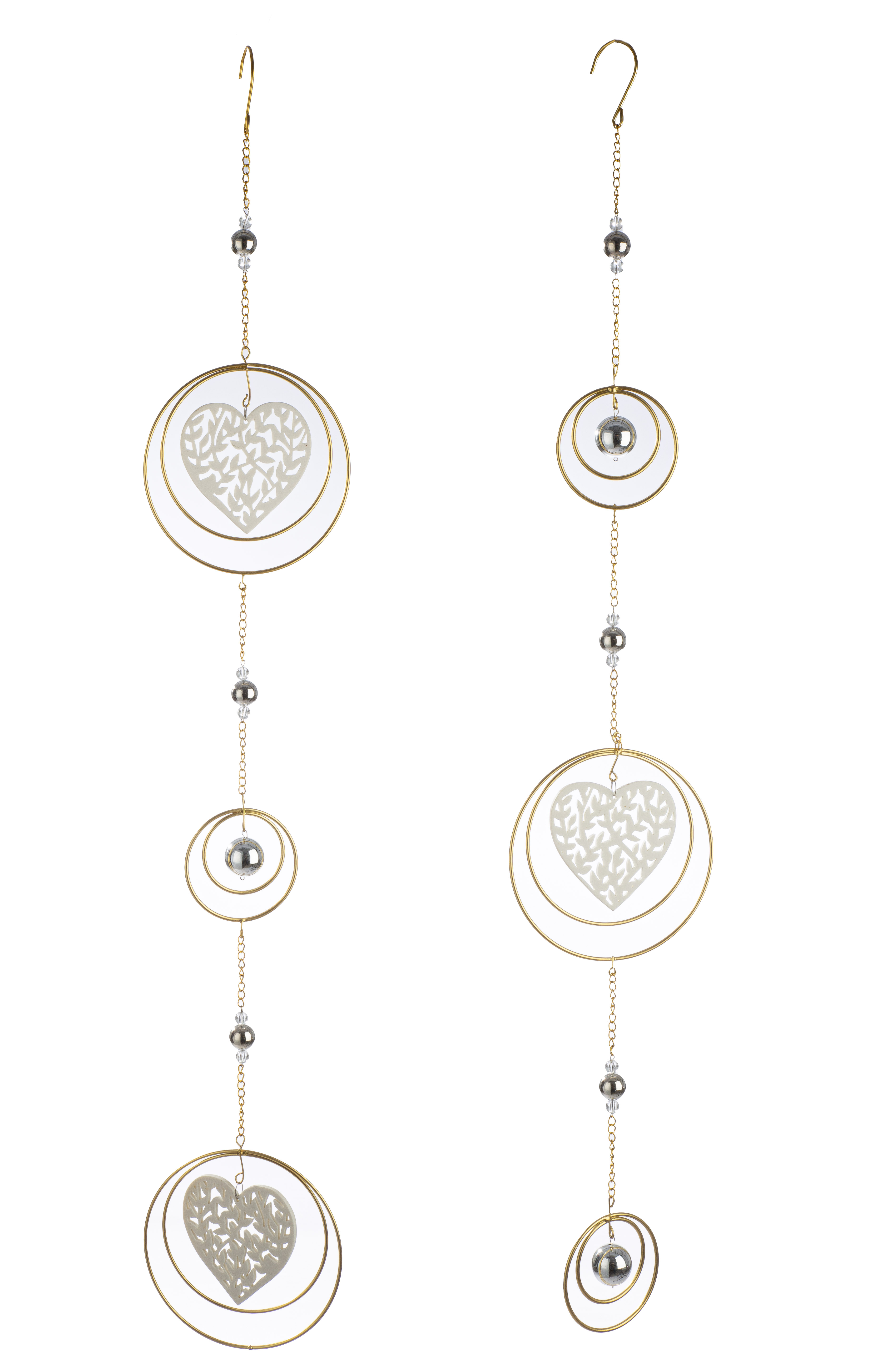 Deko Girlande Hearts 2 Stück Keramik/Metall