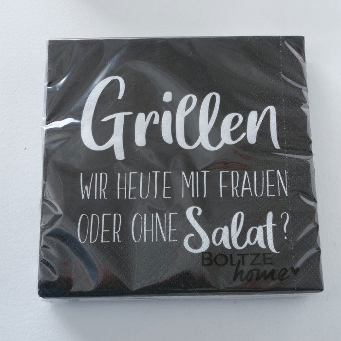 Serviette Grillen schwarz 20 Stück