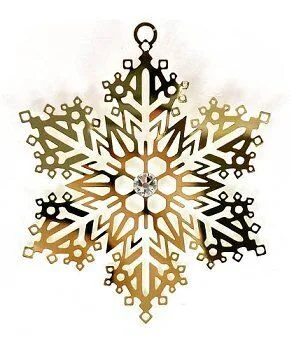 126989_g Dekohänger Kado Schneeflocke gold 8cm