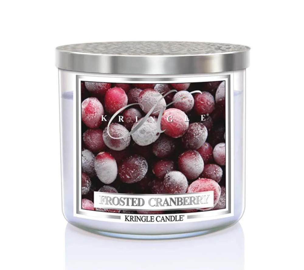 kringle_candle_frosted_cranberry_silver_lid_american_heritage Frosted Cranberry 396g Tumbler 3-Docht
