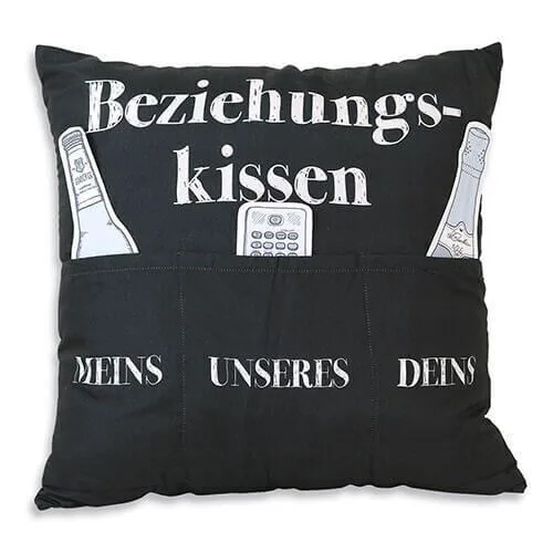 Beziehungskissen Beziehungskissen mit 3 Einstecktaschen