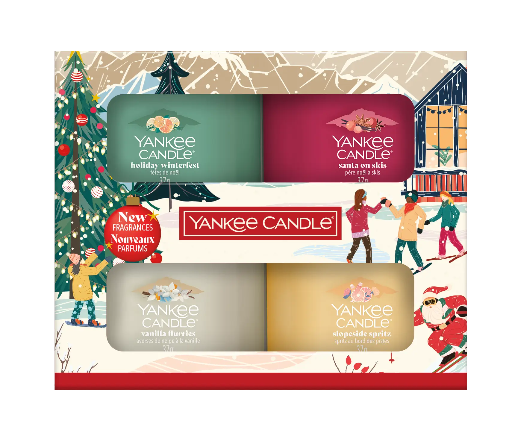 4 Glasvotivkerzen à 37g Geschenkset Aprés Ski 4 Glasvotivkerzen à 37g Geschenkset Aprés Ski