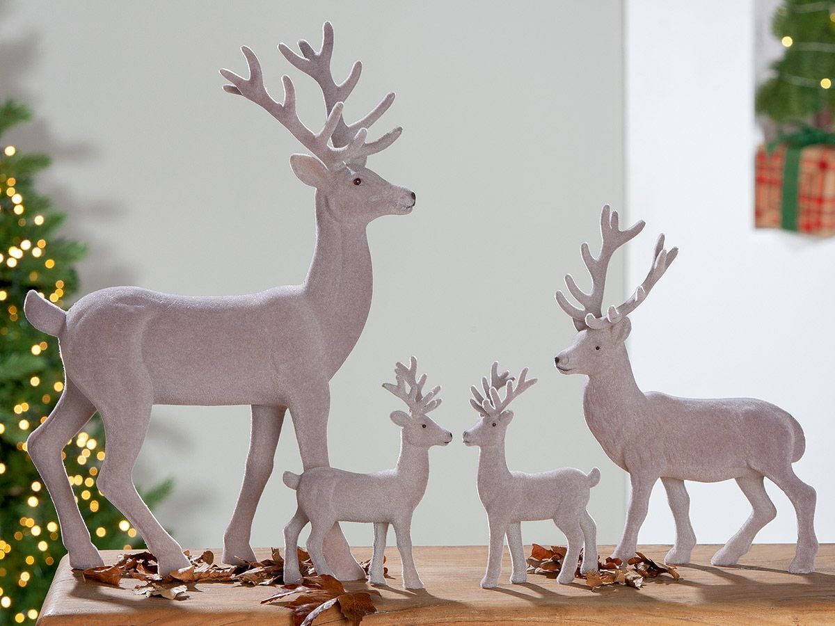 21647_3_9 Hirsch Edgar Samt 2 Stück grau 30,5cm