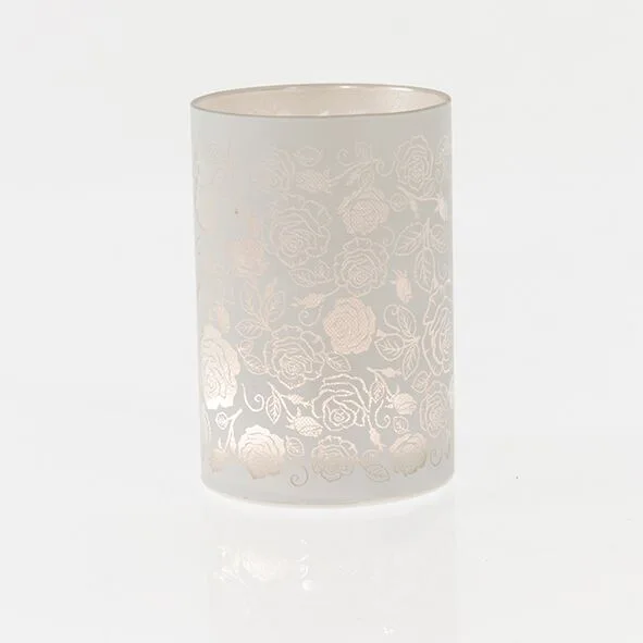 736919rose Lichtsäule LED Rosendesign weiß 15cm