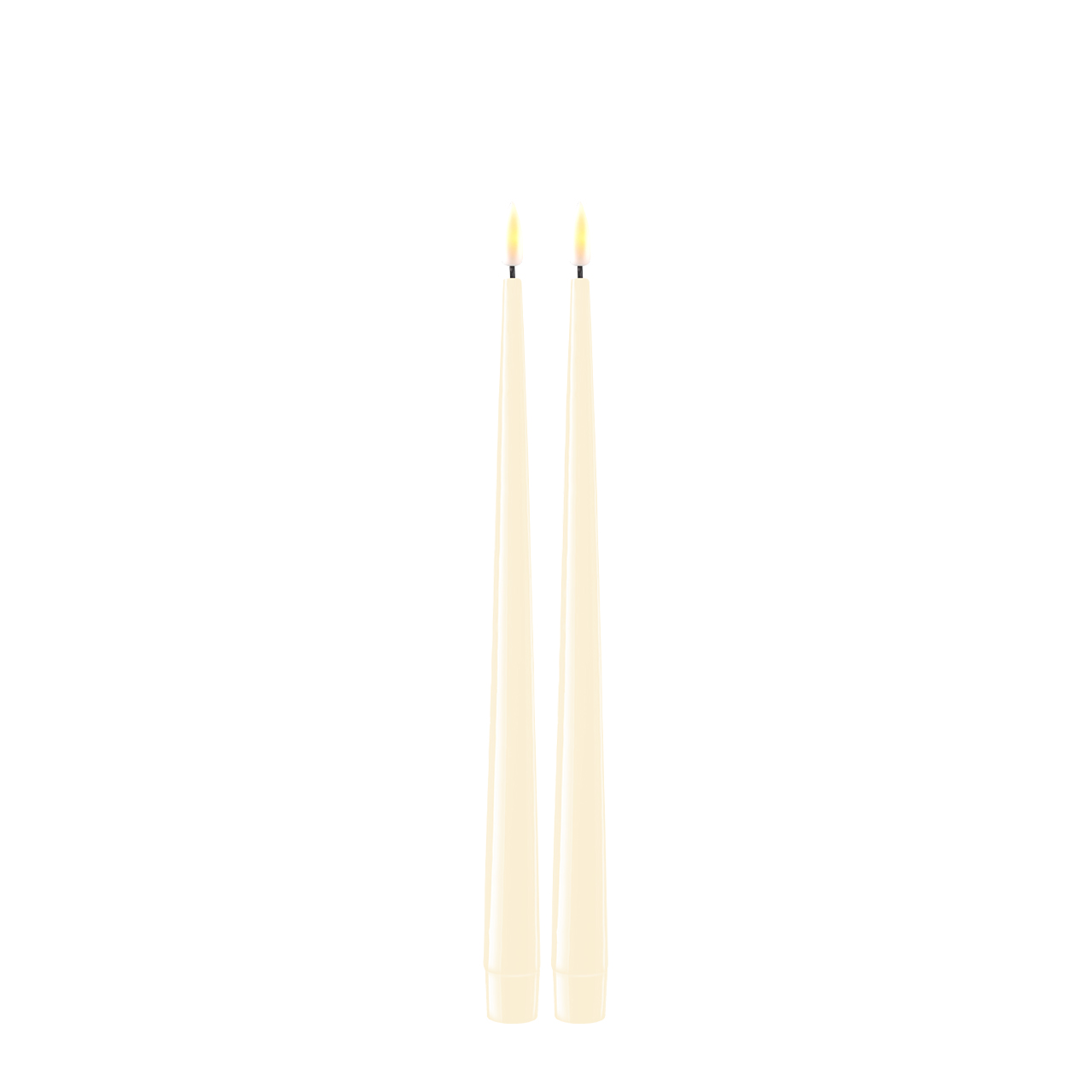 RF-K-0017 Stabkerze mit Lack LED 28 cm creme 2 Stück