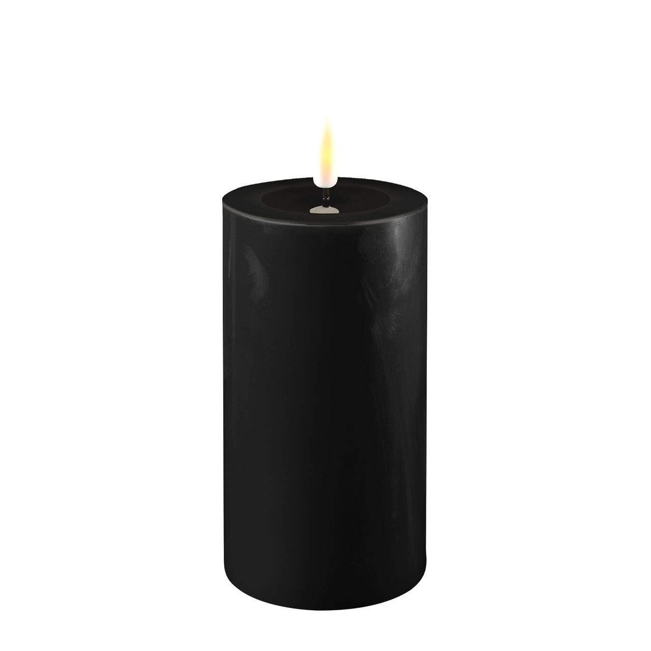 Stumpenkerze LED schwarz 7,5 x 15cm