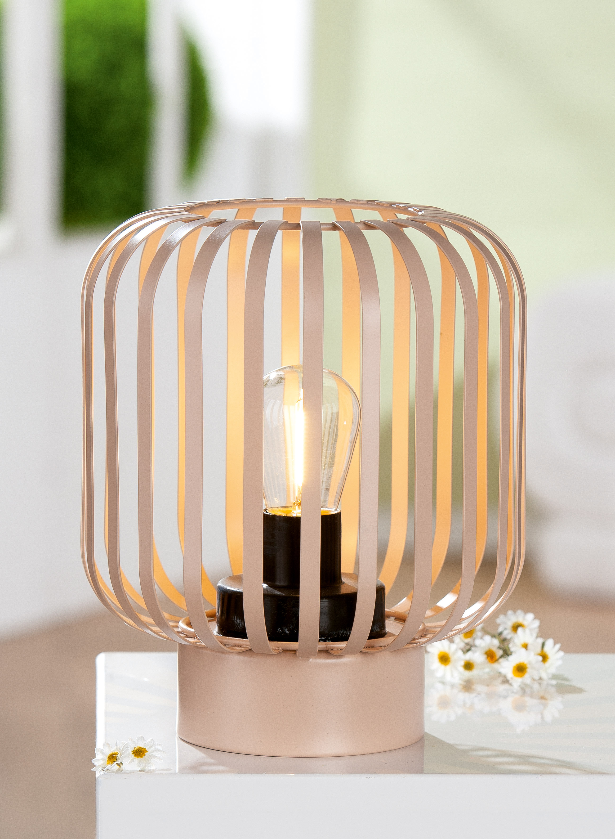 LED Windlicht Pavone beige LED Windlicht Pavone beige