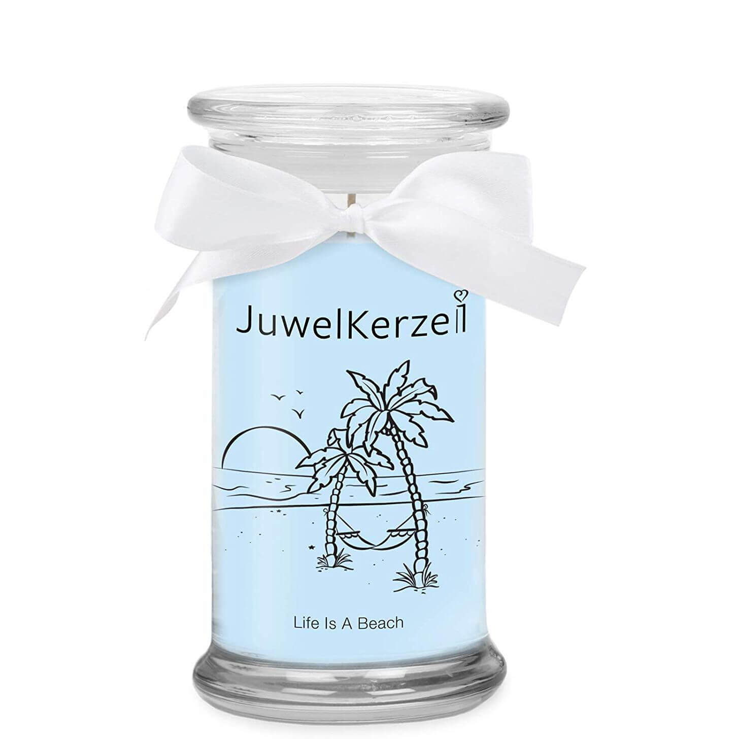 Life Is A Beach 380g mit Ring von Juwel Kerze