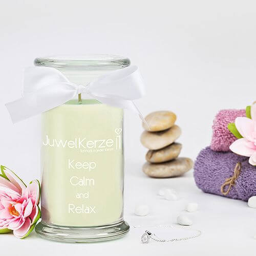 JuwelKerze Keep Calm & Relax (Halskette mit Anhänger) 380g