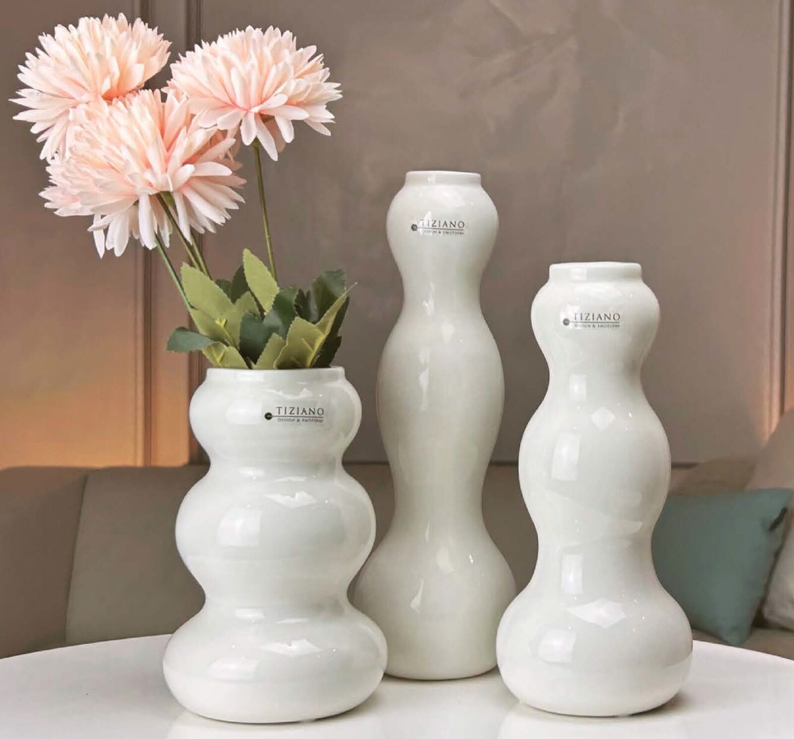 Ronda8 Vase Ronda 21,5cm cremeweiß