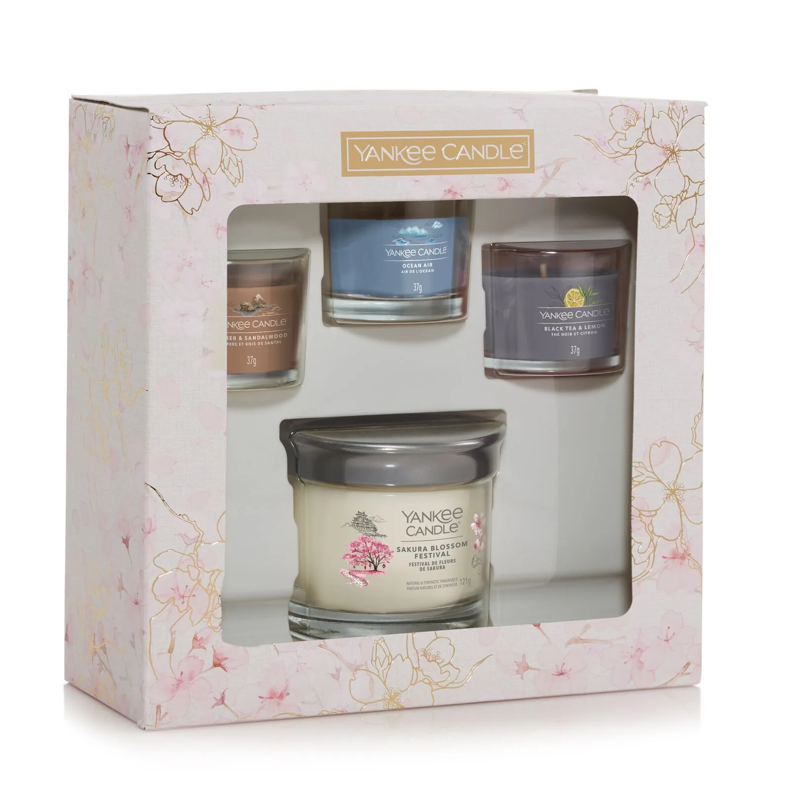 Filled-Votive-Giftset-x-3-Tumbler_v1 3 Glasvotivkerzen à 37g & kleiner Tumbler Geschenkset Sakura Blossom Festival