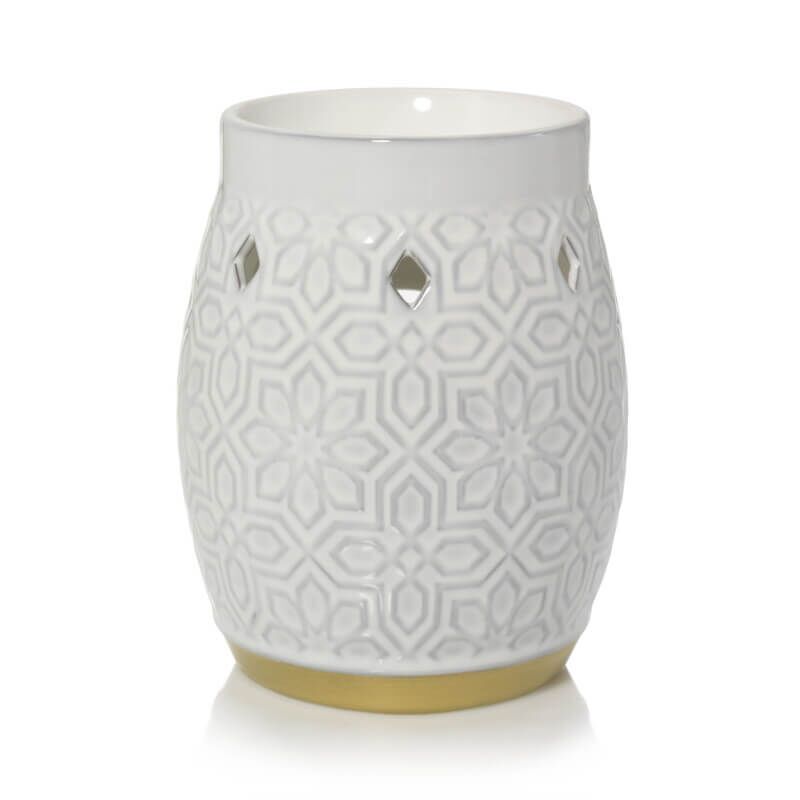 1615754-Dorchester-White-Ceramic-Melt-Warmer Addison Keramik Muster Duftlampe