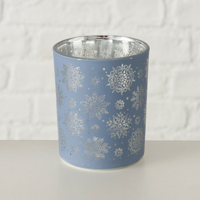 Windlicht Flake 8cm blau