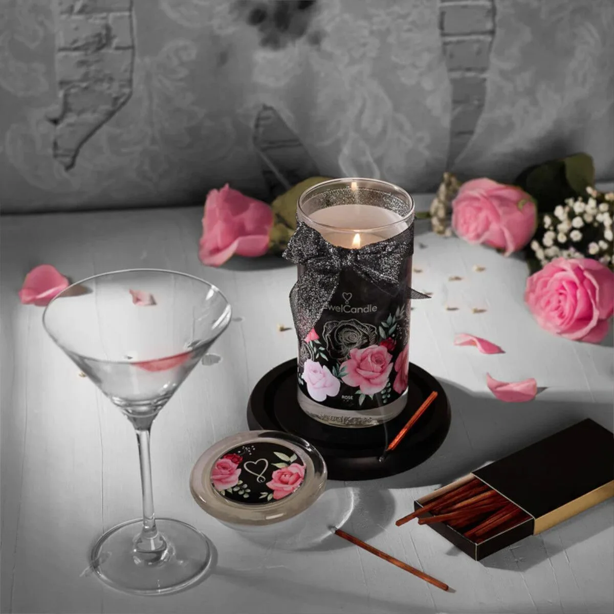 Rose Noir (Ohrringe) 400g Alkohol, Getränk, Cocktail, Tabelle, Tischplatte