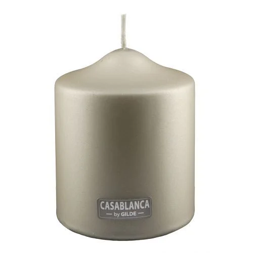 Stumpenkerze Metallic champagner 10cm Kerze