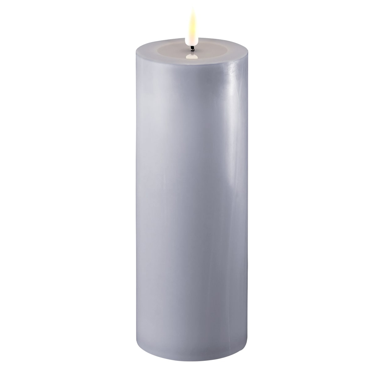 2021-RF-0298 Stumpenkerze LED dust blue 7,5 x 20cm