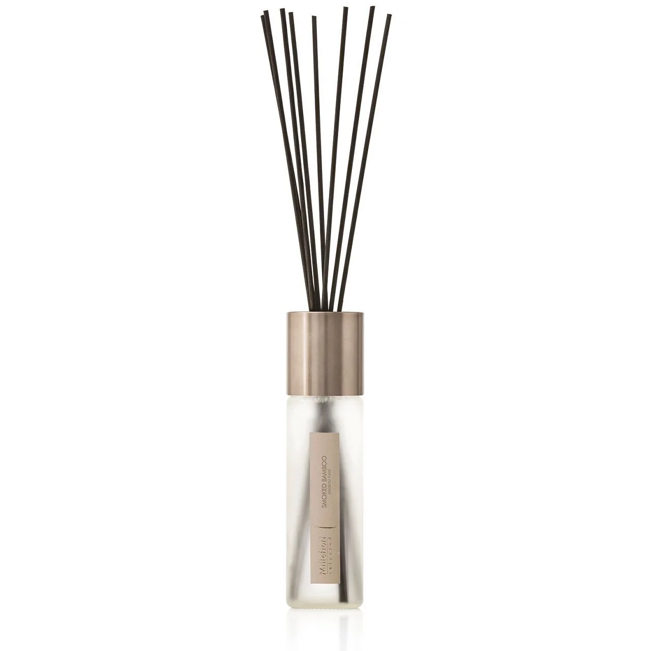 22PDSO_Millefiori-Selected_Reed-Diffuser-100ml_Product-and-Pack_Smoked-Bamboo-Out-of-packE Smoked Bamboo - Selected Reed Diffuser 100ml