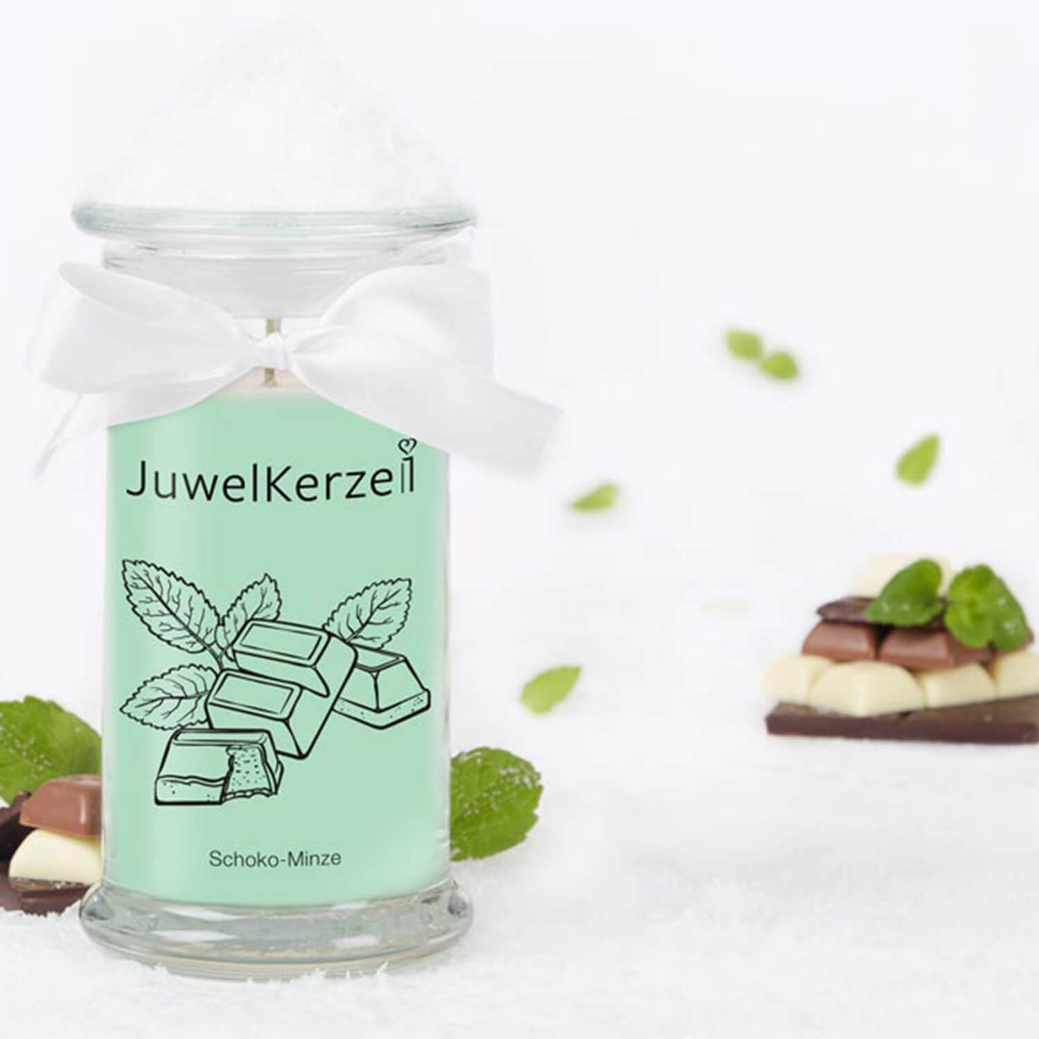 Schoko-Minze 380g - Halskette Juwelkerze