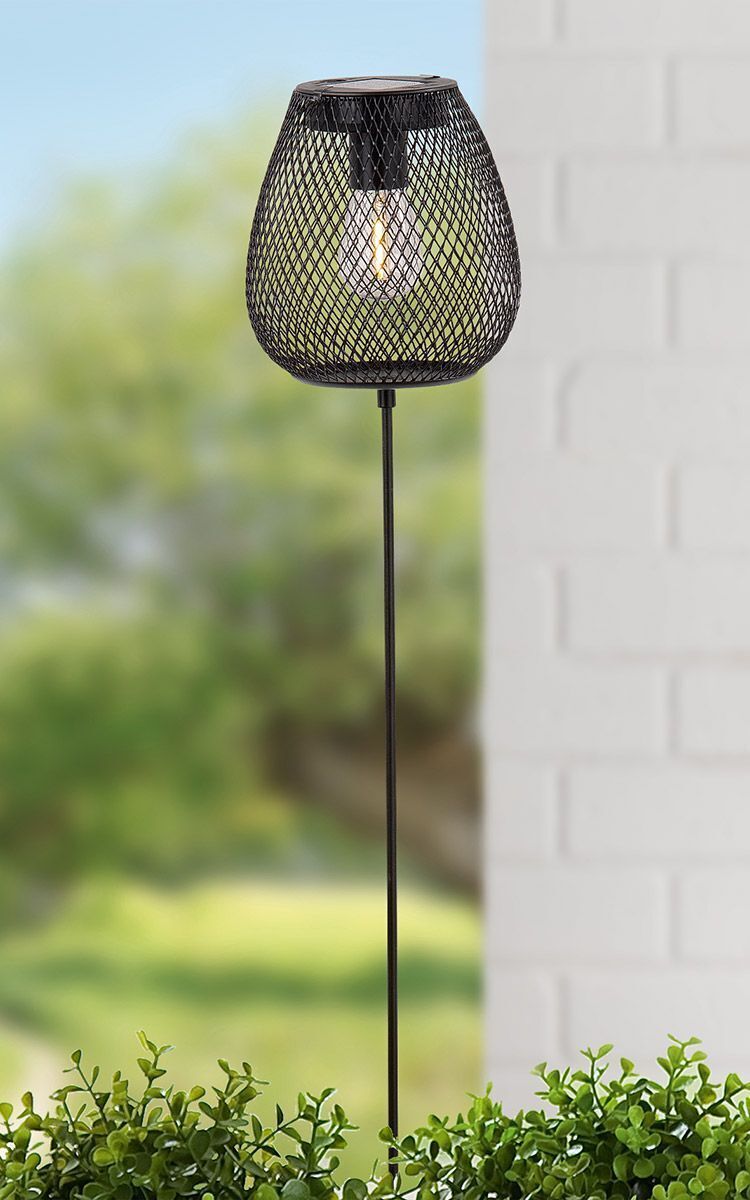 84230_3_2 Solarlampe Meshy mit Gartenstecker schwarz