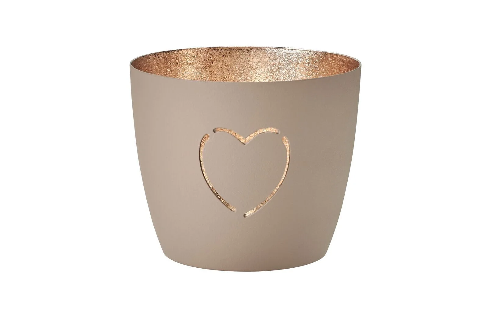 1063504029 Madras Windlicht Herz M sandstone/gold