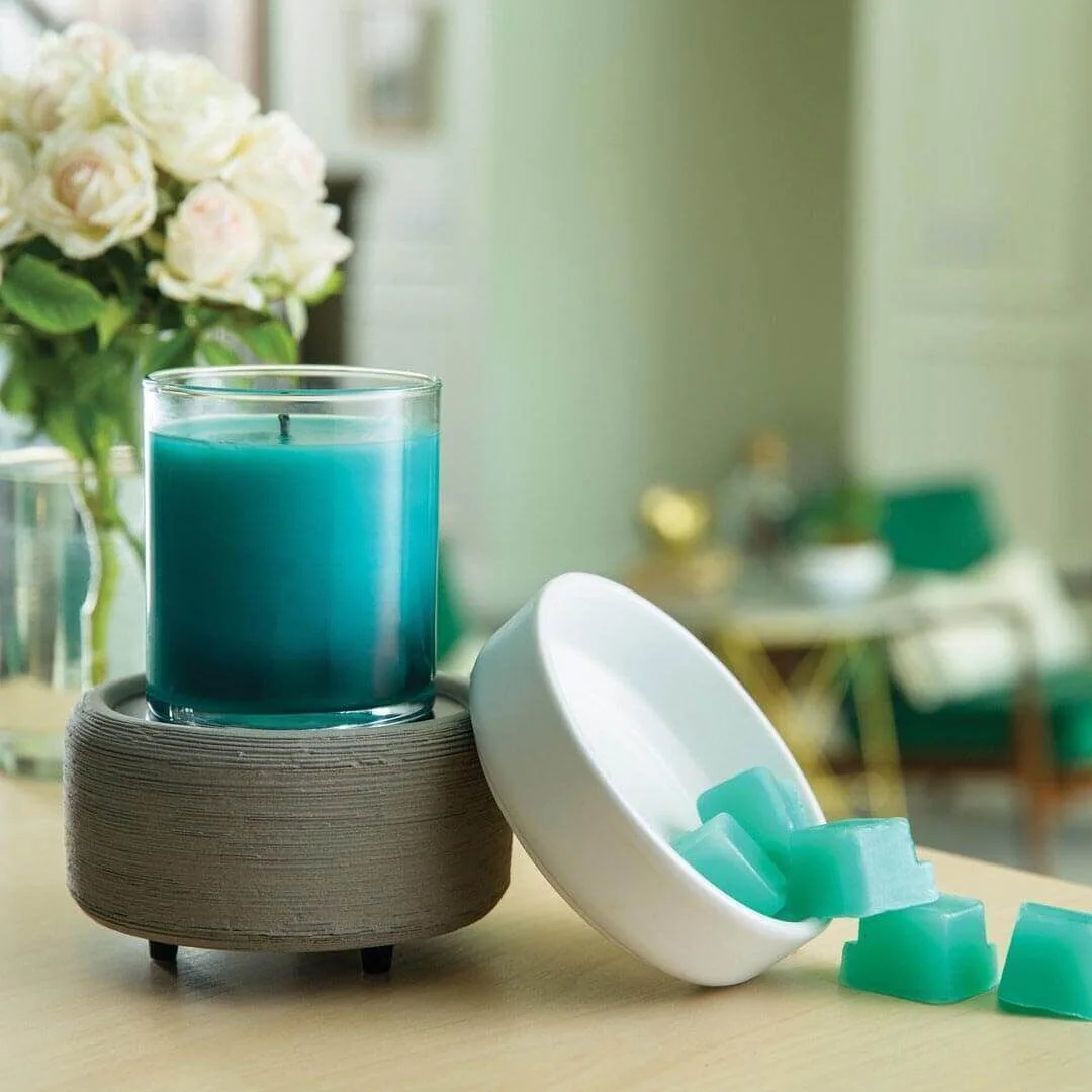 Candle-Warmers-Gray-2-in-1-Duftlampe-Kerzenwarmer-grau-creme3 Candle Warmers gray 2-in-1 Classic Duftlampe grau elektrisch Anwendungsbeispiel