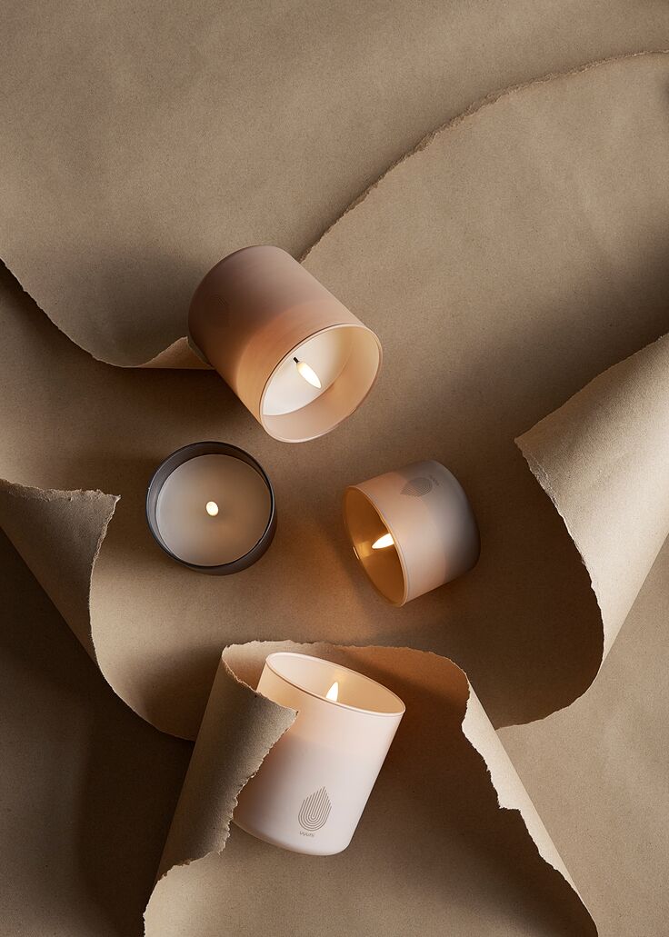 UYUNI-UL-GC-GR8206-UL-GC-BE8206-UL-GC-BE92010-UL-GC-VA92010 Uyuni LED Glas Stumpenkerze 8,2 x 6cm beige