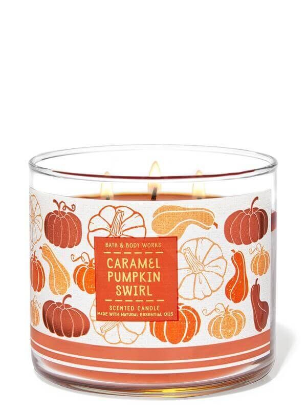 667555278348_600x 3-Docht Kerze - Caramel Pumpkin Swirl - 411g