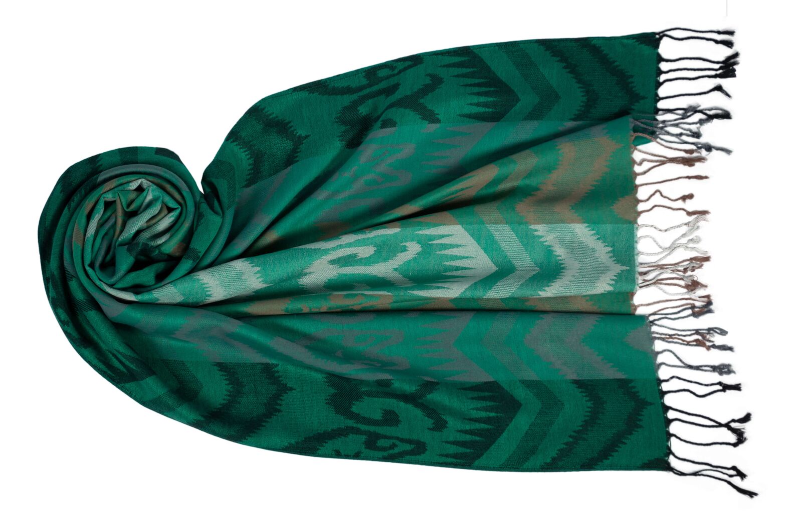 60550005-335 Jacquard Schal Niya bottle green 335