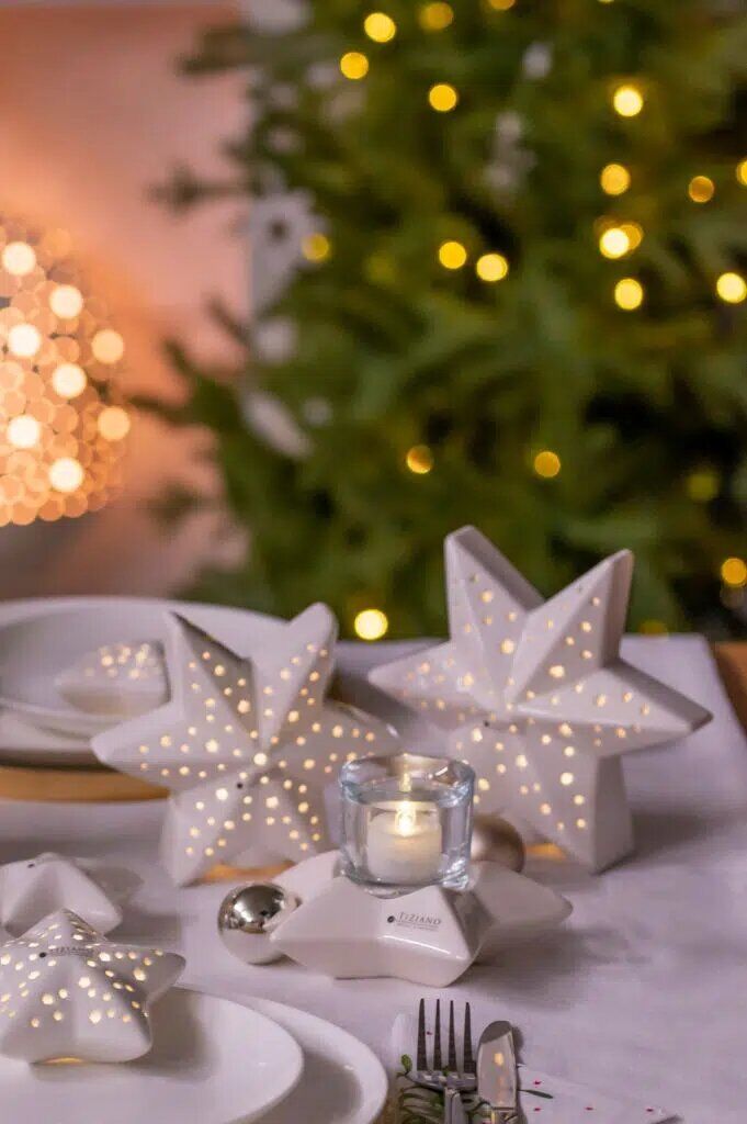 Lazio-LED-stehend Stern Lazio 12,5cm LED cremeweiß