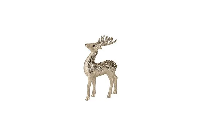 Seoul Dekohirsch 21cm Pailletten Gold Tier, Hirsch, Säugetier, Tierwelt, Antilope