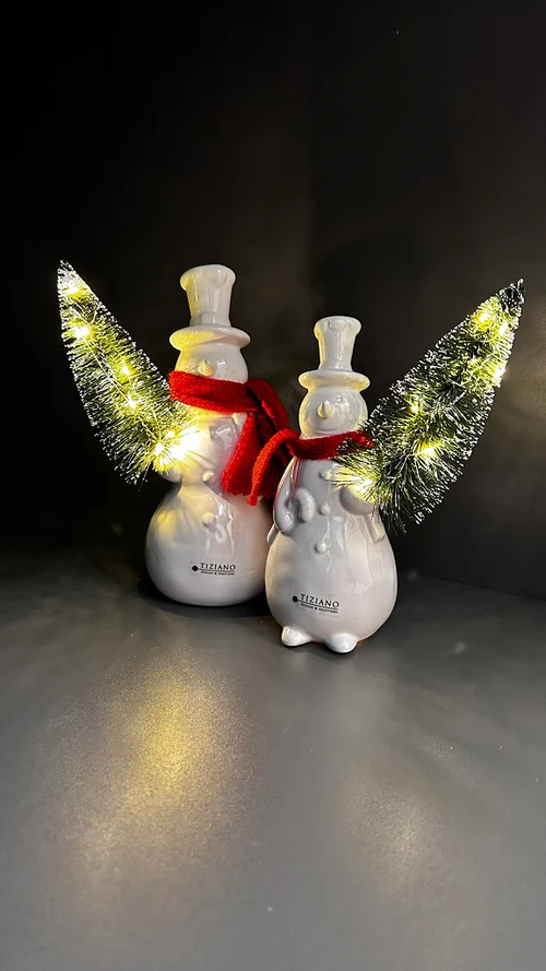 Schneemann Sören mit Schal 20cm LED cremeweiß Schneemann Sören mit Schal 20cm LED cremeweiß